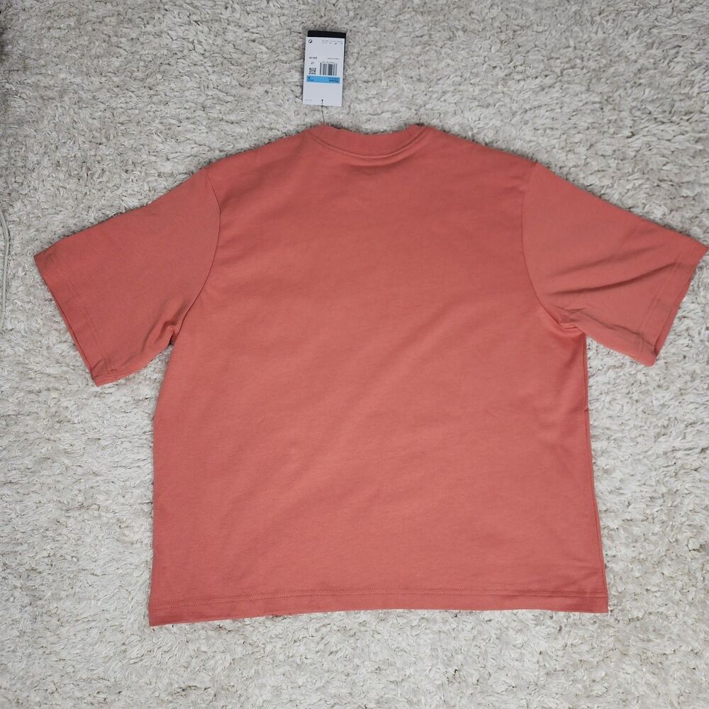 Nike Shirt Womens Medium Orange Loose Fit Nike Block Logo Graphic Tee Streetwear - Picture 8 of 10